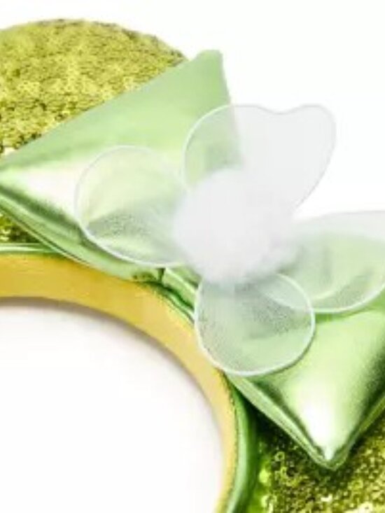 Disney Parks Tinker Bell Sequin Ear Headband for Adults Peter Pan NWT